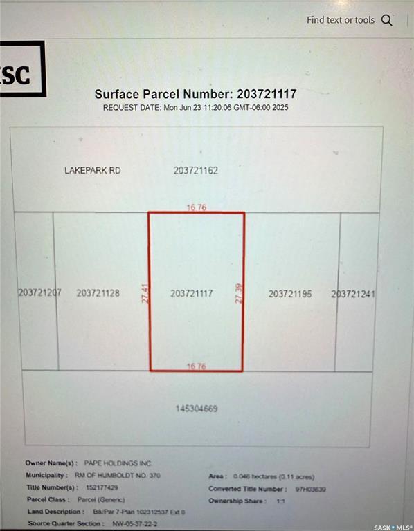 Photo de la propriété:  7 Lakepark Road  SK S0K 2A0 