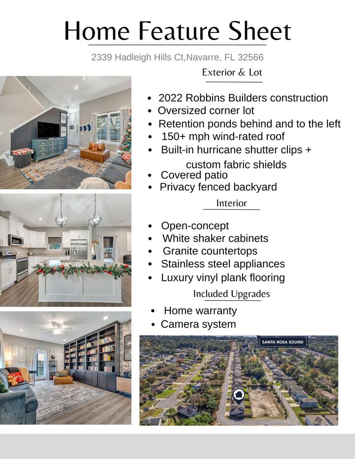 Property Photo:  2339 Hadleigh Hills Court  FL 32566 