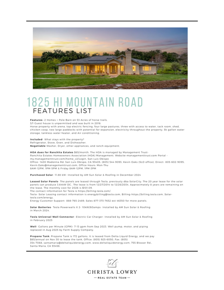 Property Photo:  1825 Hi Mountain  CA 93420 