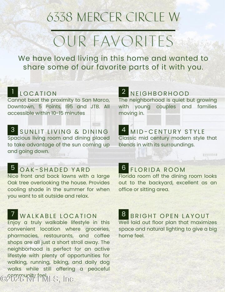 Property Photo: 6338 Mercer Circle W FL 32217