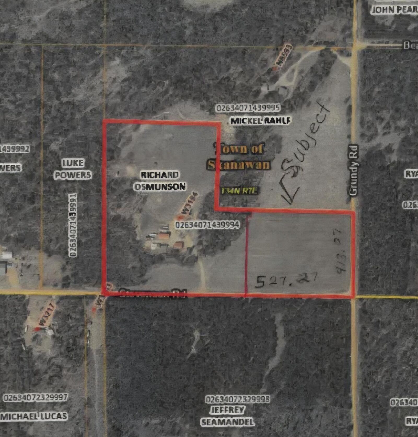Property Photo:  5 Acres Grundy Rd  WI 54442 