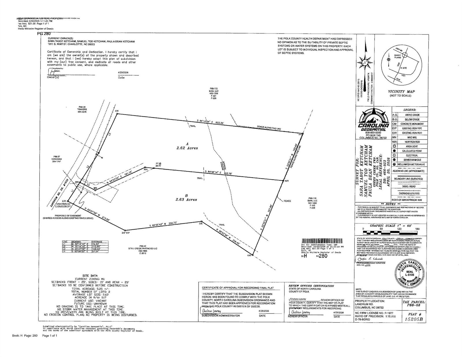 Property Photo: 3811 Landrum Road Lot A NC 28722