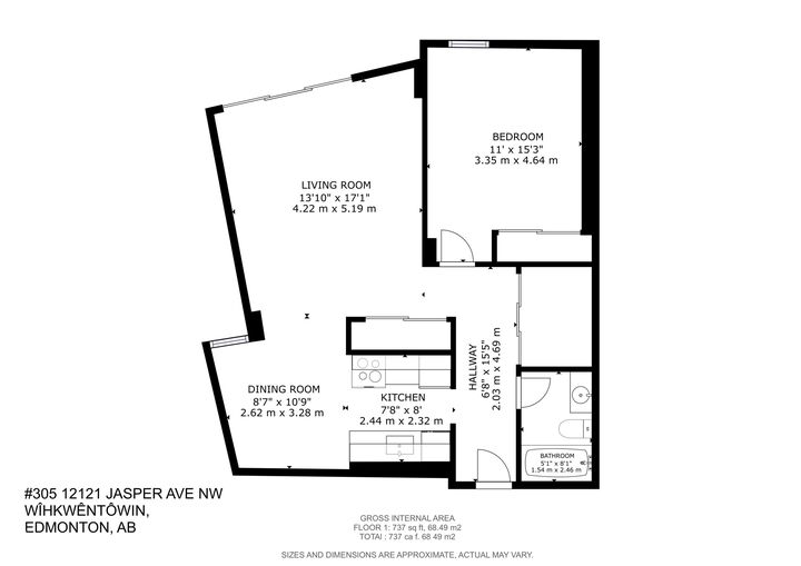 Property Photo:  12121 Jasper Avenue NW 305  AB T5N 1K3 