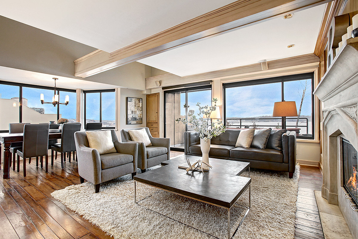 Property Photo: Living room/dining room 2021 1st Ave A10 WA 98121